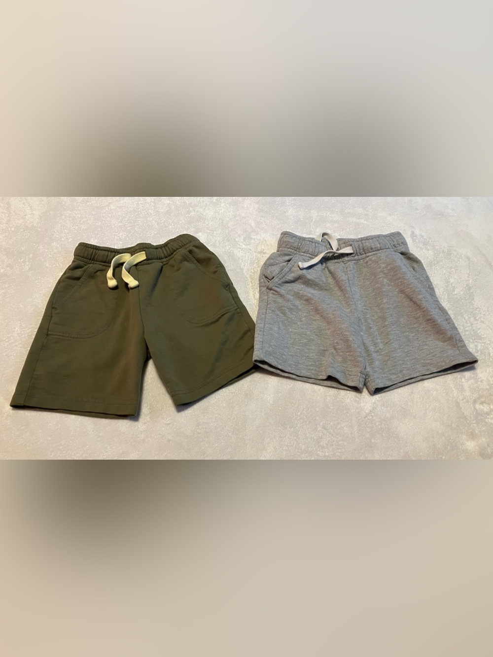 Cat & Jack Olive Green and Heather Gray Drawstring Shorts